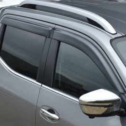 Wind Deflectors Set of 4, Trux, Color Dark Smoke, Nissan Navara Double Cab 2016 - 2021 - EDK.ro