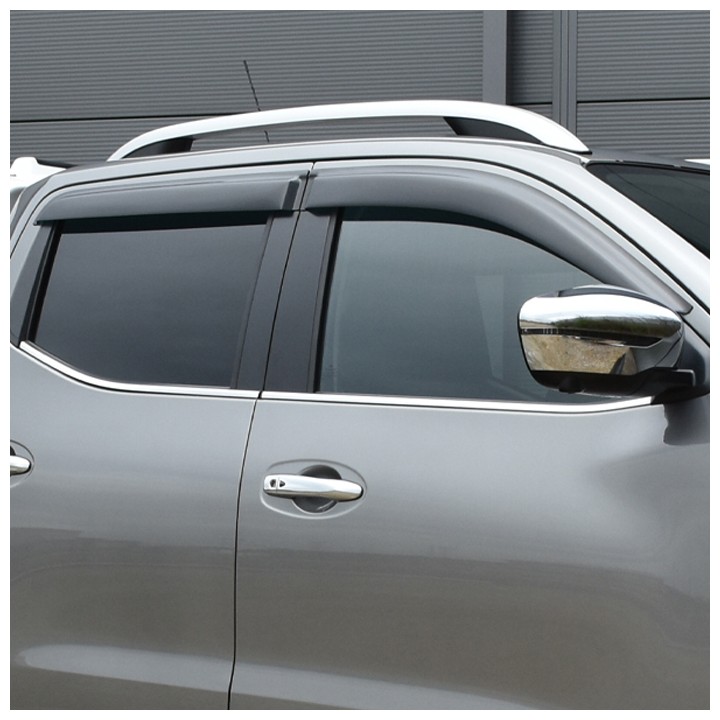 Wind Deflectors Set of 4, Trux, Color Dark Smoke, Nissan Navara Double Cab 2016 - 2021 - EDK.ro