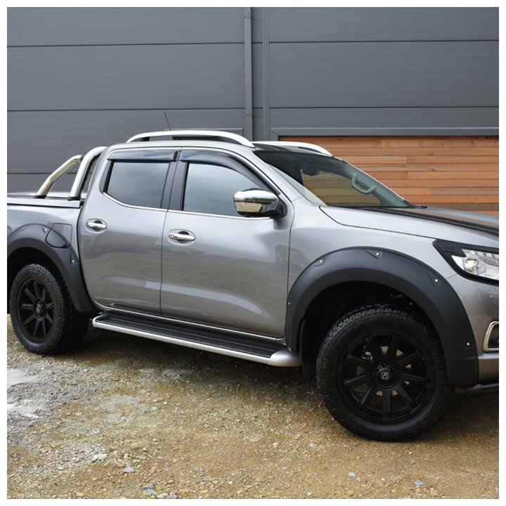 Wind Deflectors Set of 4, Trux, Color Dark Smoke, Nissan Navara Double Cab 2016 - 2021 - EDK.ro