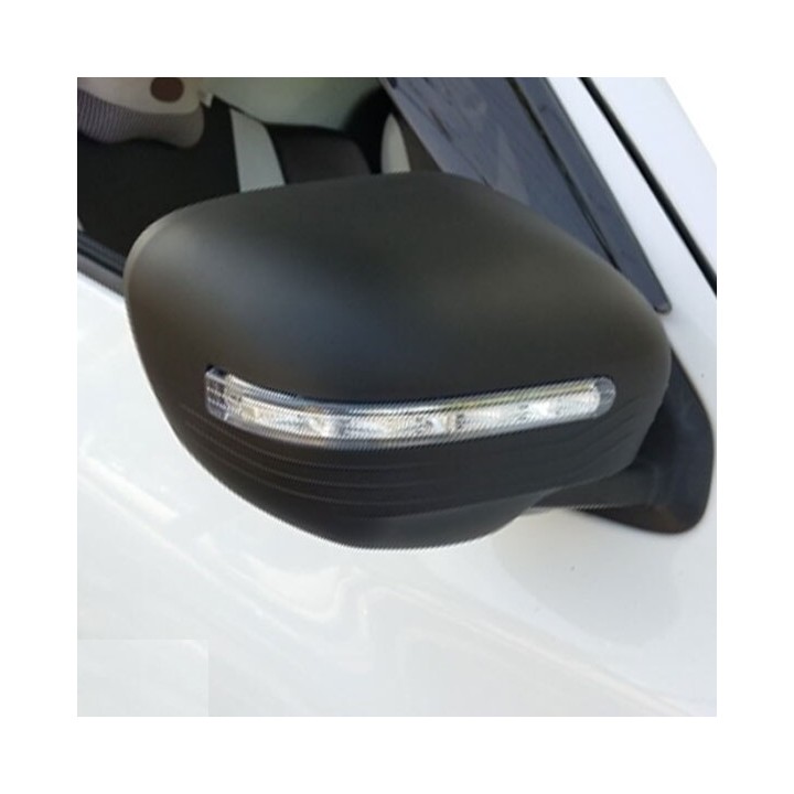 Mirror Covers, Trux Visia with LED Indicators, Color Matt Black, Nissan Navara Double Cab / Extra Cab 2016 - 2021 - EDK.ro