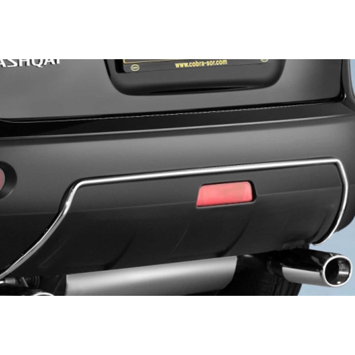 Rear Bumper Trim, Cobra, Color Chrome, Nissan Qashqai 2007 - 2013 - EDK.ro