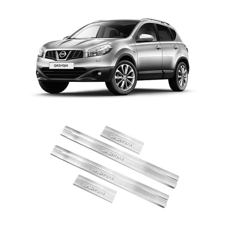 Door Sill Protectors, Trux Steel, Color Stainless, Nissan Qashqai 2007 - 2010 - EDK.ro