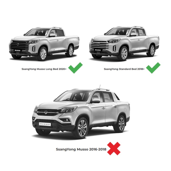 Wind Deflectors Set of 4, Trux, Color Tinted, SsangYong Musso Double Cab 2018 - Present - EDK.ro