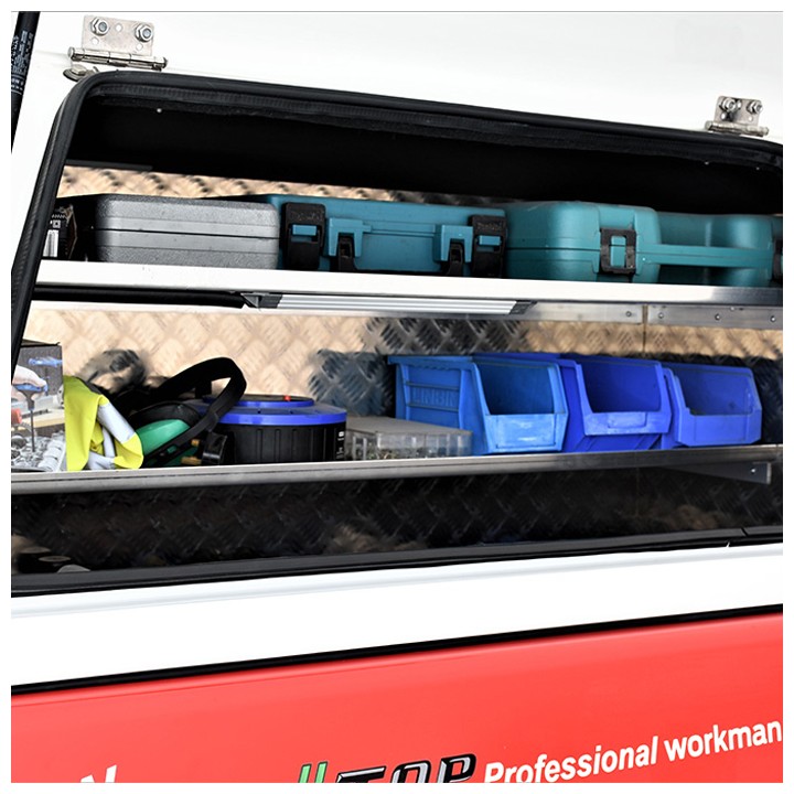 Drawer System, Trux Chequer Plate with Twin Drawers, Toyota Hilux Double Cab 2005 - 2016 - EDK.ro