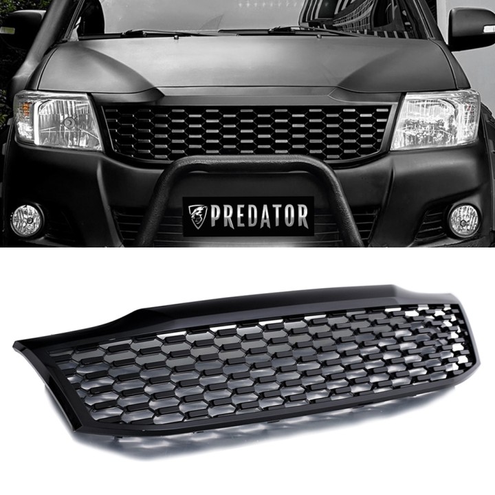 Grilă Față, Predator Plasă, Culoare Negru Lucios, Toyota Hilux Cabină Dublă 2011 - 2016 - EDK.ro