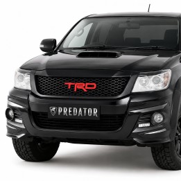 Grilă Față, Predator TRD Plasă cu Logo, Culoare Roșu, Toyota Hilux Cabină Dublă 2011 - 2016 - EDK.ro