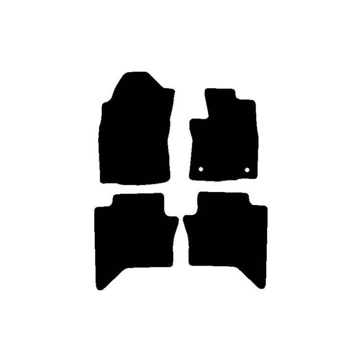 Covorașe, Trux Personalizate Față Cauciuc (Heavy Duty Checker Plate – 4 Bucăți) - Automat, Toyota Hilux Cabină Dublă 2016 - Prez