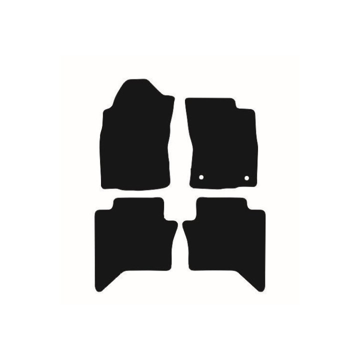 Covorașe, Trux Velur Mochetă Față (Welded Diamond Heel Pad – 4 Bucăți, ) - Manual, Culoare Negru, Toyota Hilux Cabină Dublă 2016