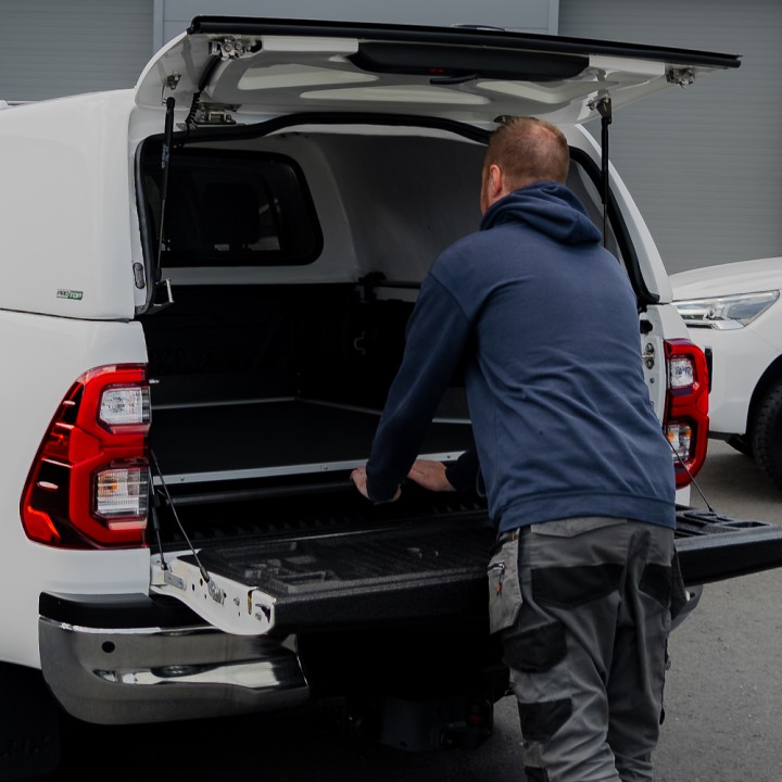 Sliding Bed Tray, ProTop Full-Width - Rhino Deck, Toyota Hilux Double Cab 2016 - Present - EDK.ro