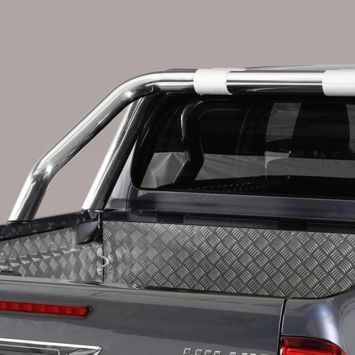 Stainless Steel Rollbar, Trux Single Hoop, Silver Color, Toyota Hilux Double Cab 2016 - 2020 - EDK.ro