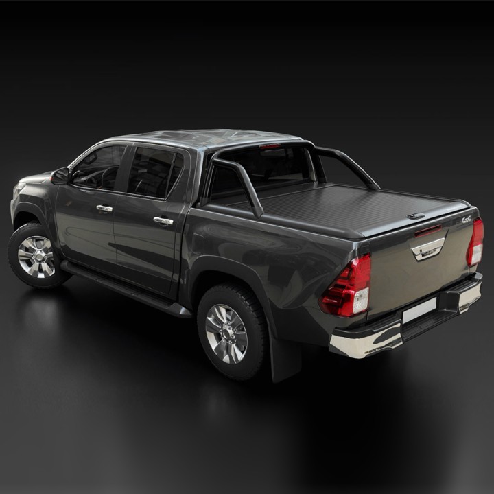 Stainless Steel Rollbar, Mountain Top, Black Color, Toyota Hilux Extra Cab 2016 - 2020 - EDK.ro