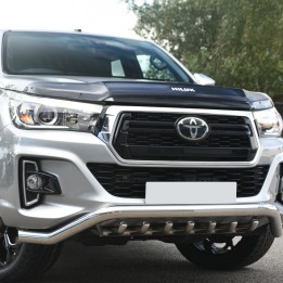 Deflector Capotă, Trux X cu Logo, Culoare Fumuriu Închis, Toyota Hilux Invincible Cabină Dublă 2018 - Prezent - EDK.ro