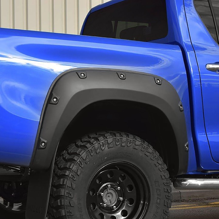 Fender Flares, Trux X with Small Rivets, Color Matt Black, Toyota Hilux Invincible Double Cab 2018 - 2020 - EDK.ro