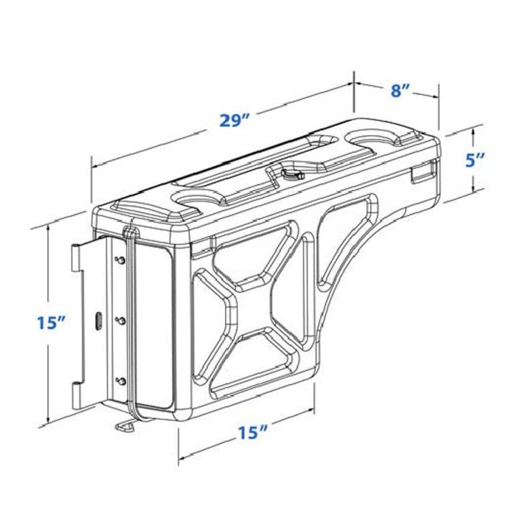Tool Box, Trux Swing Case (Right Side), Toyota Hilux Double Cab 2021 - Present - EDK.ro