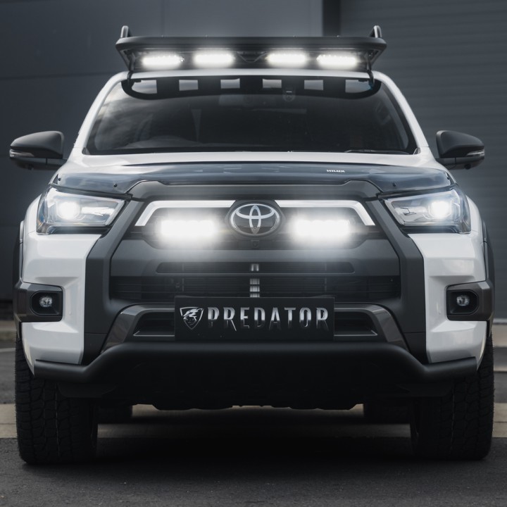 Bonnet Protector, Trux Acrylic with Logo, Color Black, Toyota Hilux 2020 - 2026 - EDK.ro