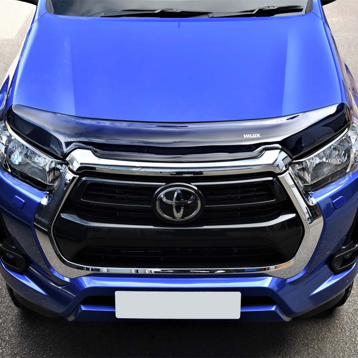 Bonnet Protector, Trux Acrylic with Logo, Color Black, Toyota Hilux 2021 - Present - EDK.ro