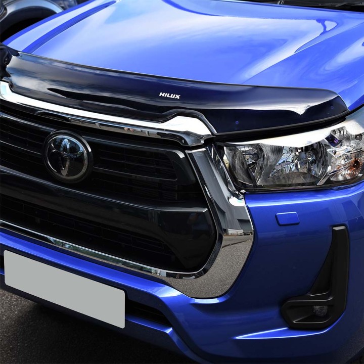 Bonnet Protector, Trux Acrylic with Logo, Color Black, Toyota Hilux 2020 - 2026 - EDK.ro