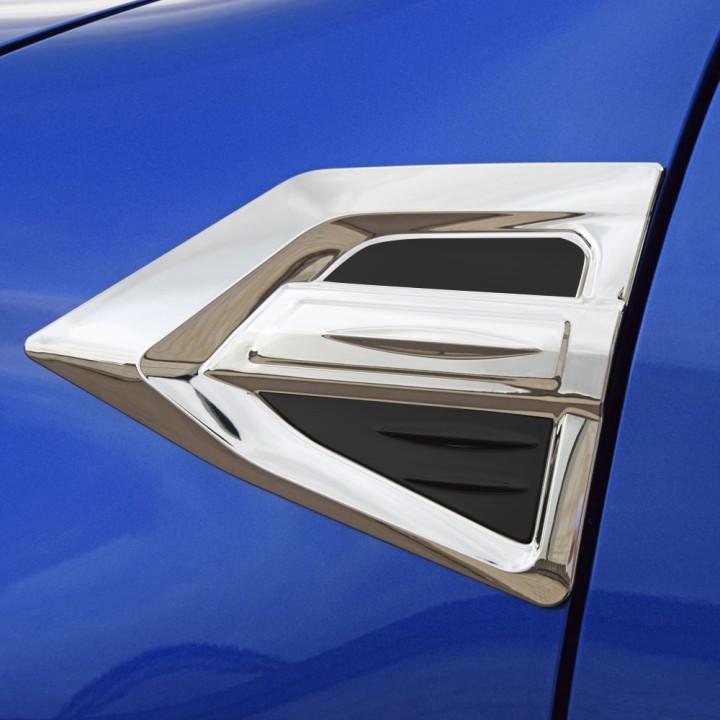 Side Wing Garnish, Trux (Black and ), Color Chrome, Toyota Hilux 2021 - Present - EDK.ro