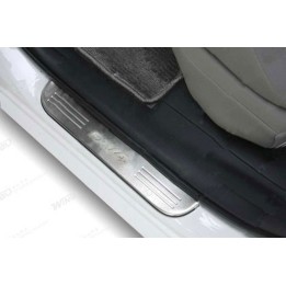 Door Sill Protectors, Trux Guards with Logo, Color Chrome, Toyota RAV4 2006 - 2010 - EDK.ro
