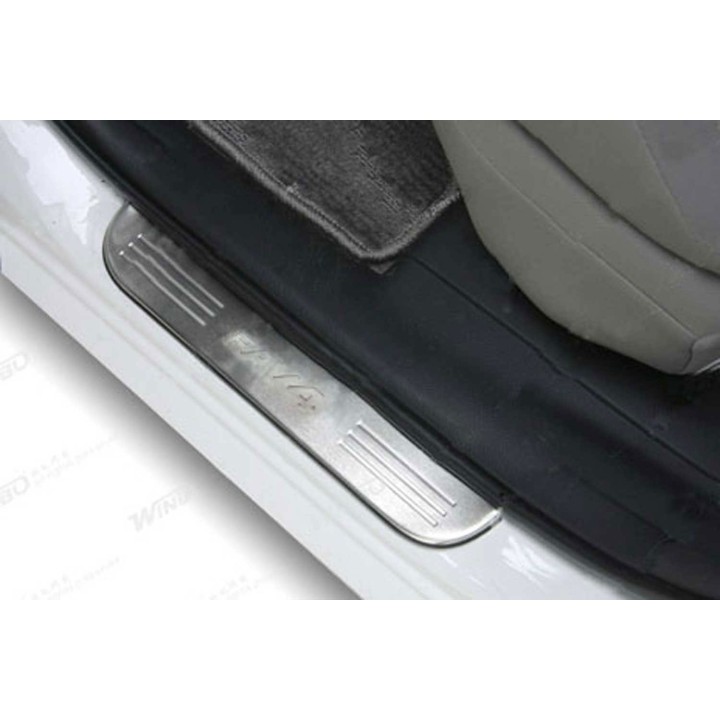 Door Sill Protectors, Trux Guards with Logo, Color Chrome, Toyota RAV4 2006 - 2010 - EDK.ro