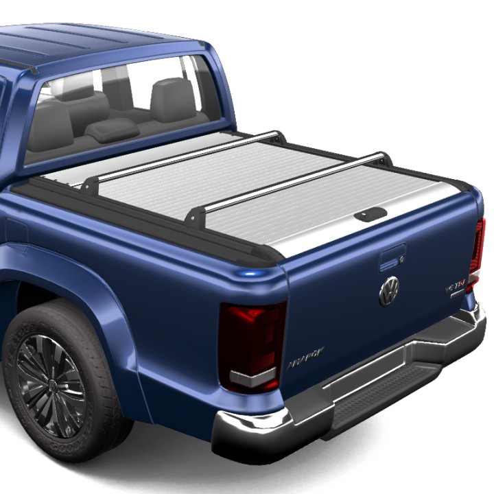 Roof Cross Bars, Mountain Top Roll, Color Silver, Volkswagen Amarok Double Cab 2010 - 2020 - EDK.ro