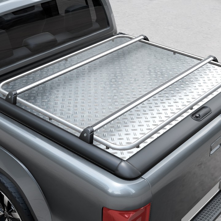Roof Cross Bars, Mountain Top Lid, Color Silver, Volkswagen Amarok Double Cab 2010 - 2020 - EDK.ro