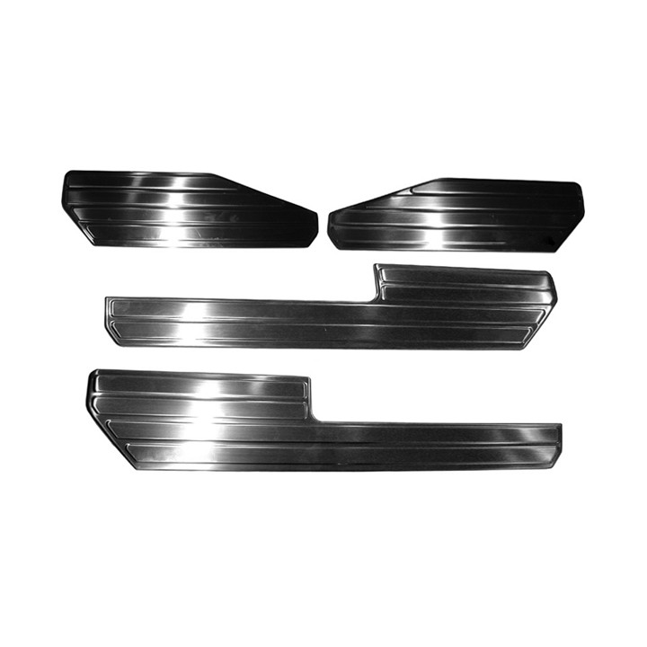 Door Sill Protectors, Trux Steel Protection, Color Brushed Stainless, Volkswagen Amarok Double Cab 2010 - 2020 - EDK.ro