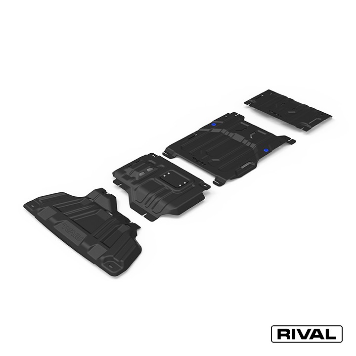 Set Scuturi Radiator, Motor, Cutie de Viteze și Cutie de Transfer, Rival 2L Diesel Everest, Culoare Argintiu, Ford Ranger, Volks