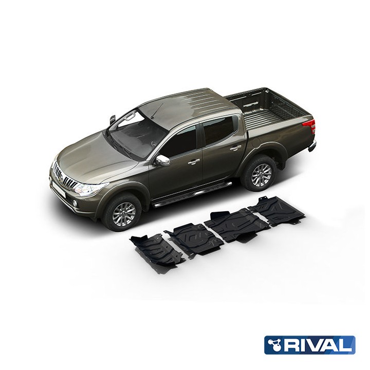 Skid Plate Set for Radiator, Engine, Gearbox and Transfer Case, Rival Spo, Fiat Fullback, Mitsubishi L200 / Pajero Sport / Pajer