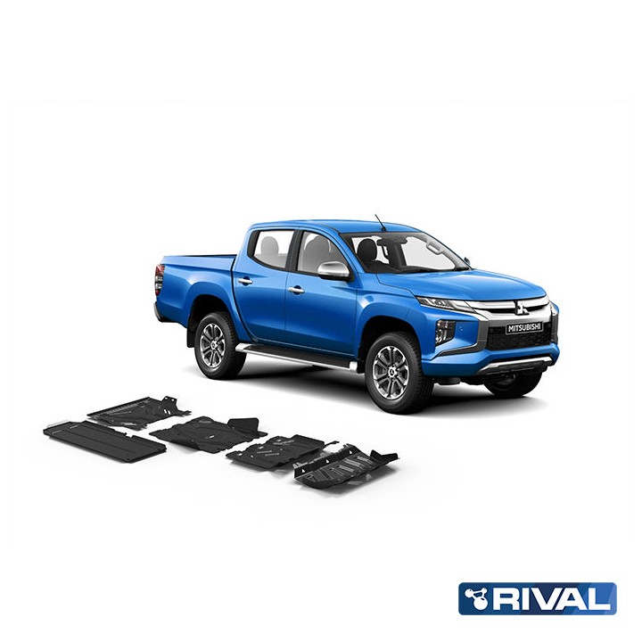 Skid Plate Set for Radiator, Engine, Gearbox, Transfer Case and Fuel Tank, Rival Paj, Mitsubishi L200 / Pajero Sport 2006 - 2023