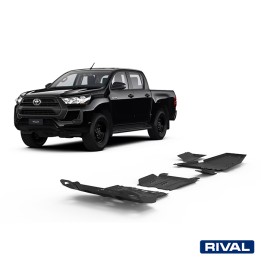 Skid Plate Set for Radiator, Engine, Gearbox, Transfer Case, AdBlue Tank and Oxygen Sensor, Rival, Toyota Hilux 2015 - 2022 - ED