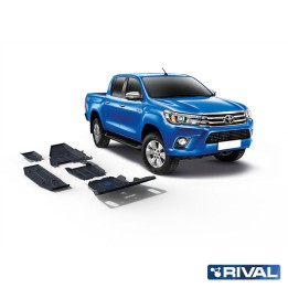Skid Plate Set for Radiator, Engine, Gearbox, Transfer Case, AdBlue Tank, Oxygen Sensor and Fuel Tank, Rival 202, Toyota Hilux 2