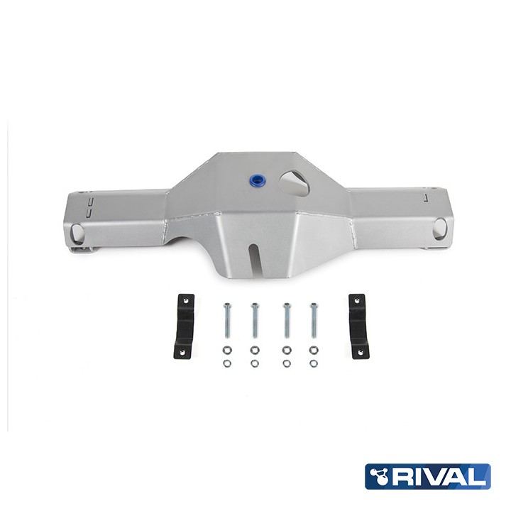 Skid Plate for Rear Differential, Rival 2.4L Diesel / 2.8L Diesel, Color Silver, Toyota Hilux 2015 - 2025 - EDK.ro