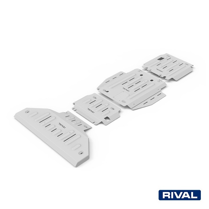 Skid Plate Set for Radiator, Engine, Gearbox and Transfer Case, Rival 6.2L Gasoline TRX, Color Silver, Dodge RAM 1500 2018 - Pre