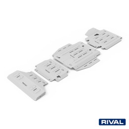 Skid Plate Set for Radiator, Engine, Gearbox and Transfer Case, Rival 3L Diesel, Color Silver, Dodge RAM 1500 2018 - Present - E