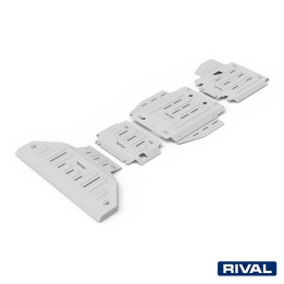 Skid Plate Set for Radiator, Engine, Gearbox and Transfer Case, Rival 3L Diesel, Color Silver, Dodge RAM 1500 2018 - Present - E