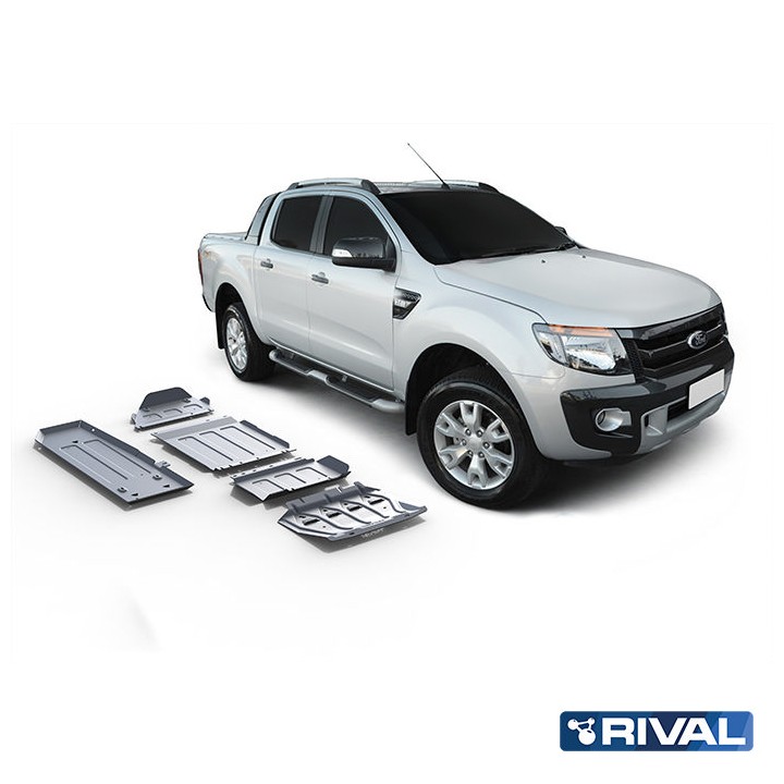 Set Scuturi Radiator, Motor, Cutie de Viteze, Cutie de Transfer și Rezervor, Rival 2.2L Diesel Di, Culoare Argintiu, Ford Ranger