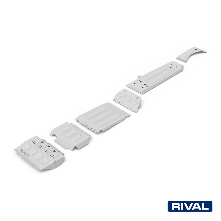 Set Scuturi Radiator, Motor, Cutie de Viteze, Cutie de Transfer, Rezervor și Rezervor AdBlue, Rival Diese, Culoare Argintiu, For