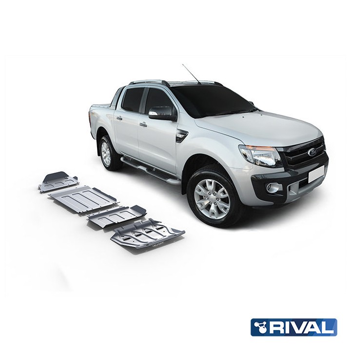 Set Scuturi Radiator, Motor, Cutie de Viteze și Cutie de Transfer, Rival 2L Diesel / 2.2L Diesel, Culoare Argintiu, Ford Ranger 