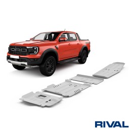 Set Scuturi Motor, Cutie de Viteze, Cutie de Transfer și Rezervor, Rival, Culoare Argintiu, Ford Ranger Raptor 2022 - Prezent - 