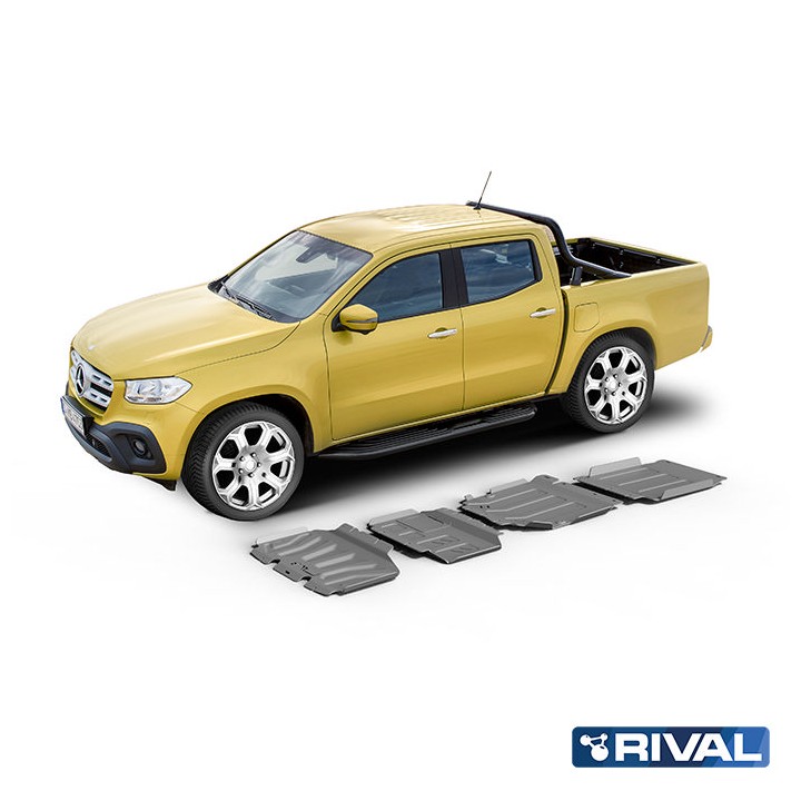 Set Scuturi Radiator, Motor, Cutie de Viteze și Cutie de Transfer, Rival 2.3L Diesel, Culoare Argintiu, Mercedes-Benz X-Class 20