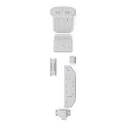 Skid Plate Set for Engine, Gearbox, Fuel Tank, Fuel Filter, Differential and Muffler, Rival 2.1L Diesel, Color Silver, Mercedes-
