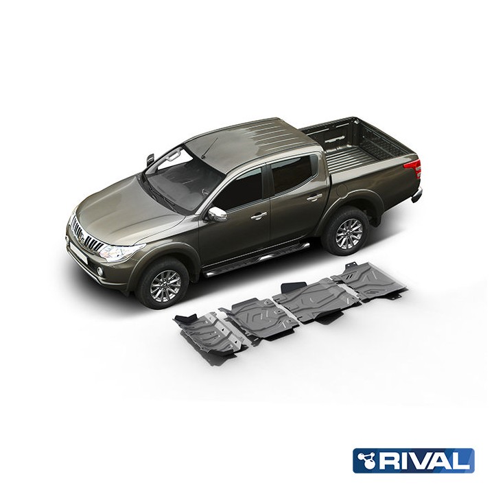 Set Scuturi Radiator, Motor, Cutie de Viteze și Cutie de Transfer, Rival Spo, Culoare Argintiu, Fiat Fullback, Mitsubishi L200 /