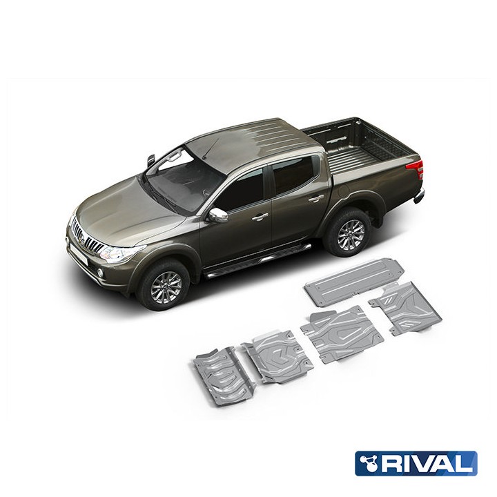 Set Scuturi Radiator, Motor, Cutie de Viteze, Cutie de Transfer și Rezervor, Rival Paj, Culoare Argintiu, Mitsubishi L200 / Paje