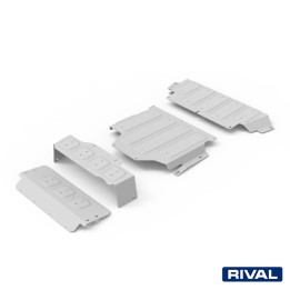 Set Scuturi Tije de Direcție, Motor, Cutie de Viteze și Cutie de Transfer, Rival 3L Diesel / 4.8L Benzină, Culoare Argintiu, Nis