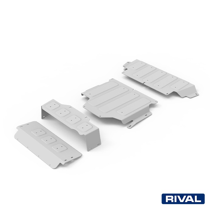 Set Scuturi Tije de Direcție, Motor, Cutie de Viteze și Cutie de Transfer, Rival 3L Diesel / 4.8L Benzină, Culoare Argintiu, Nis