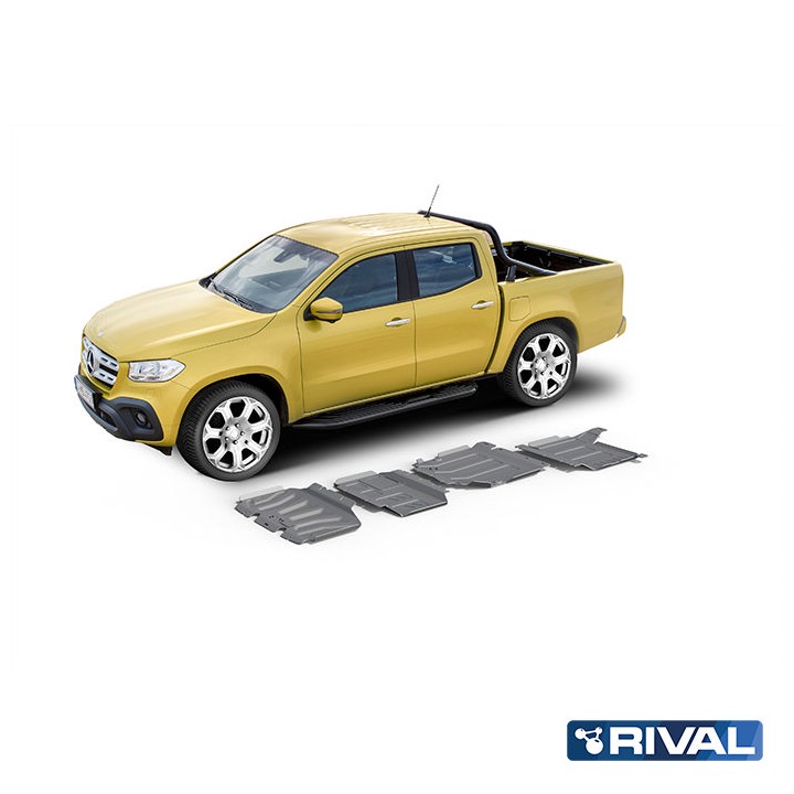 Set Scuturi Radiator, Motor, Cutie de Viteze și Cutie de Transfer, Rival 201, Culoare Argintiu, Mercedes-Benz X-Class, Nissan Na