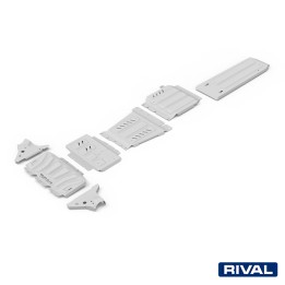 Set Scuturi Radiator, Motor, Cutie de Viteze, Cutie de Transfer, Rezervor și Brațe Față, Rival Die, Culoare Argintiu, Nissan Nav
