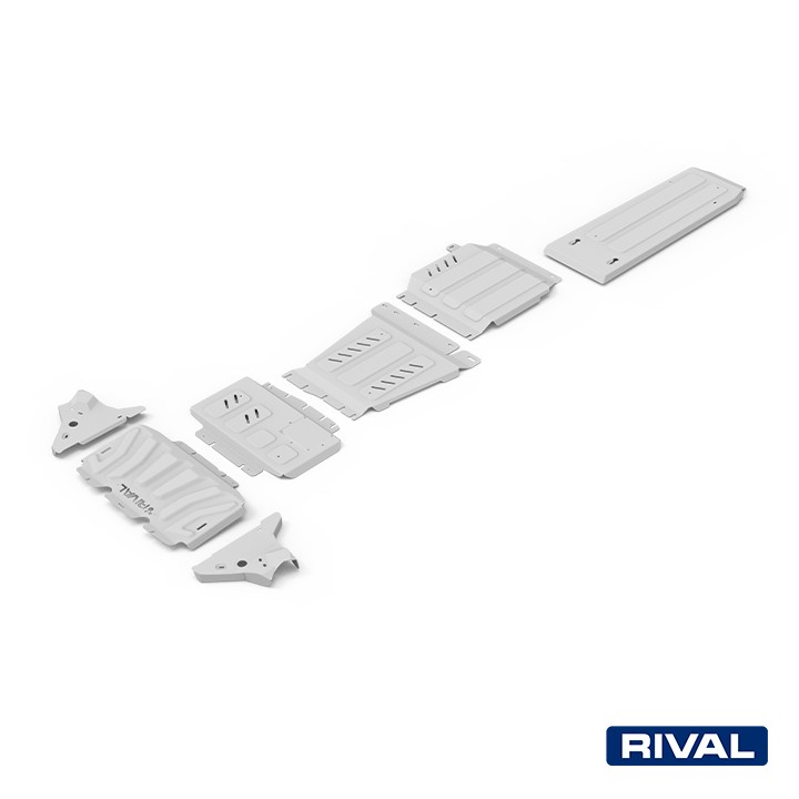 Set Scuturi Radiator, Motor, Cutie de Viteze, Cutie de Transfer, Rezervor și Brațe Față, Rival Die, Culoare Argintiu, Nissan Nav