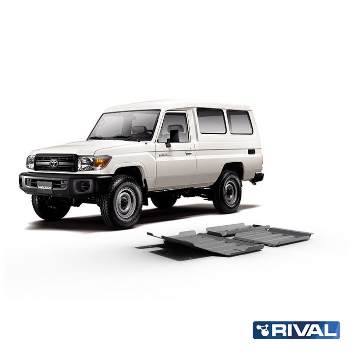 Set Scuturi Tije de Direcție, Cutie de Viteze, Cutie de Transfer și Rezervor, Rival, Culoare Argintiu, Toyota Land Cruiser 2007 